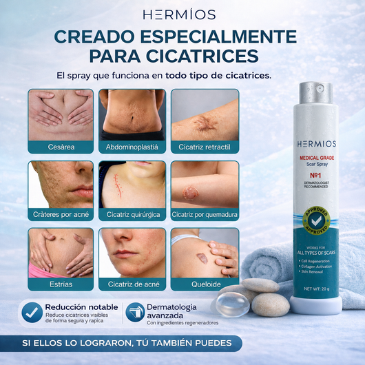 Hermios Spray para eliminar cicatrices